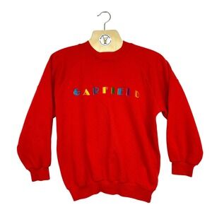 🍕 Vintage Garfield Embroidered‎ Raglan (1978) Sweatshirt Crewneck Size M